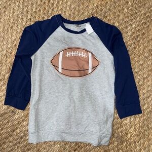 Kids Football Graphic Raglan Shirt - Gray and Navy